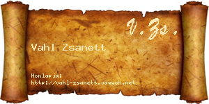 Vahl Zsanett névjegykártya
